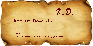 Karkus Dominik névjegykártya